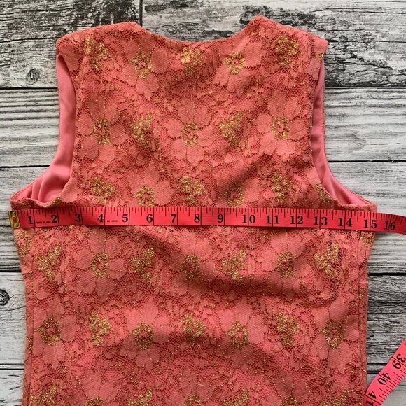 Y2K Vintage Jessica Sheer Sparkly Lace Babydoll Tank Top Blouse - Picture 13 of 15